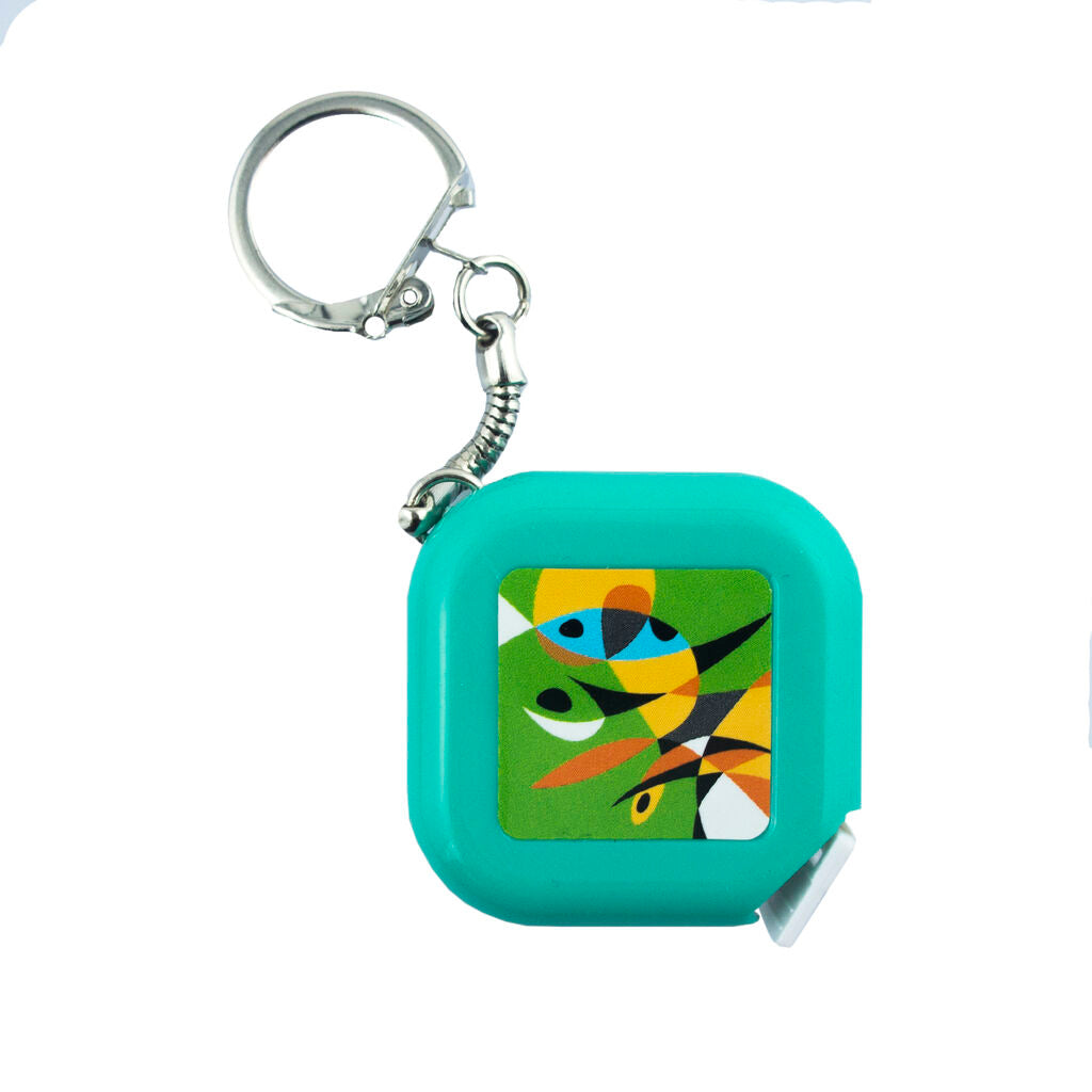 Morden Art keyring roller tape measure in various colours.