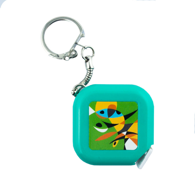 Morden Art keyring roller tape measure in various colours.