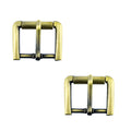 Two vintage gold square metal buckles, 1 inch size.