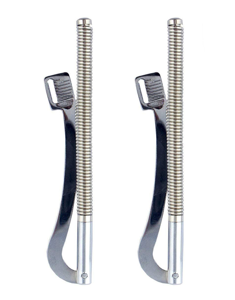 Two silver metal money clips for wallet making
