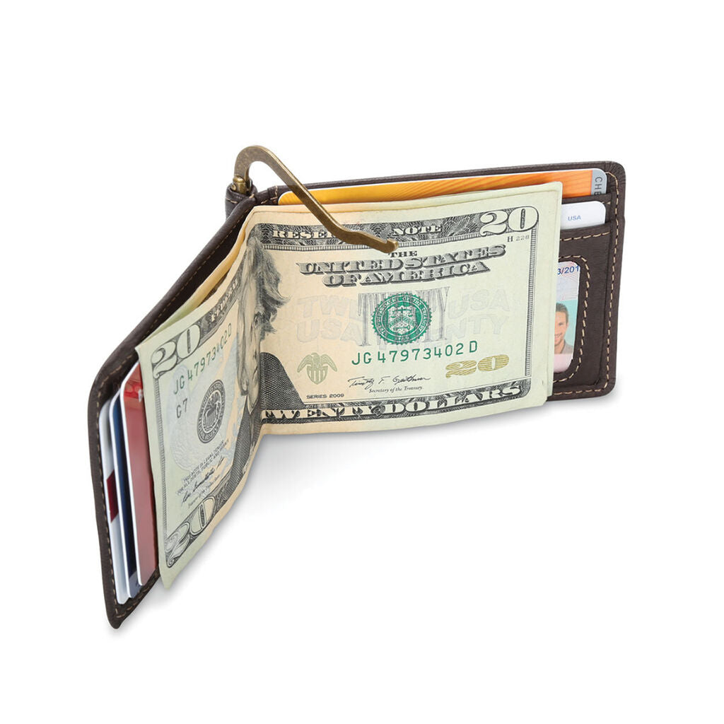 Aluminium money clips arranged with crafting tools and materials.