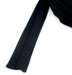 Black sleeve head roll displayed on a flat surface.