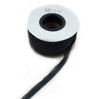 Roll of black single-side fusible bias tape on a white background.