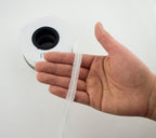 Packaging of black single-side fusible bias tape with length details.