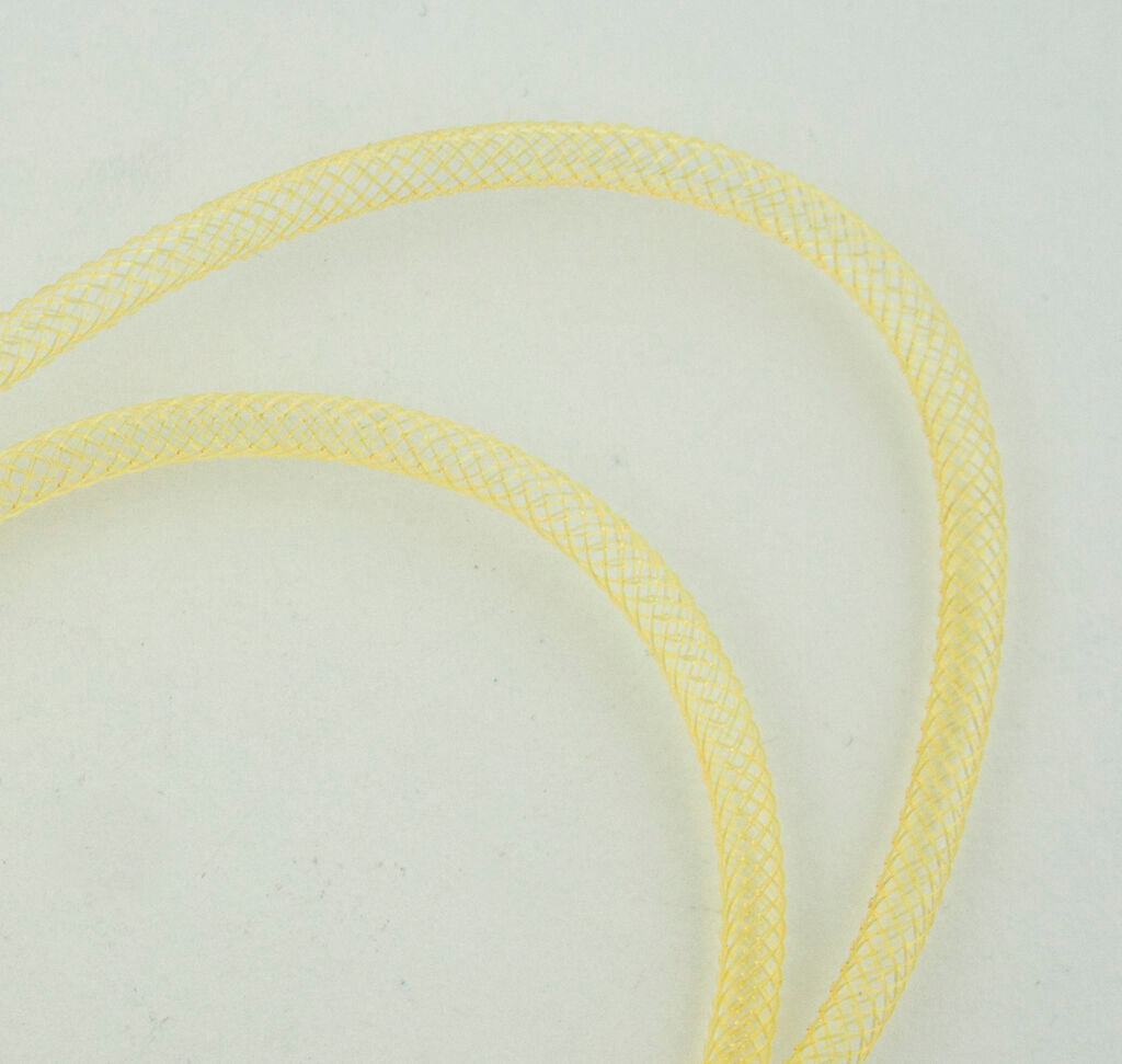 Elastic Lightweight Millinery Tubular Crin Trim - diameter 4 mm, appx 30 meters per pack - Egg Yolk Yellow