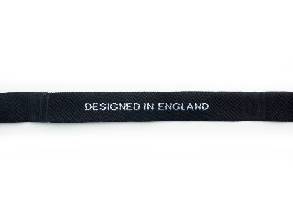 Roll of 600 'Designed in England' sew-in woven labels.