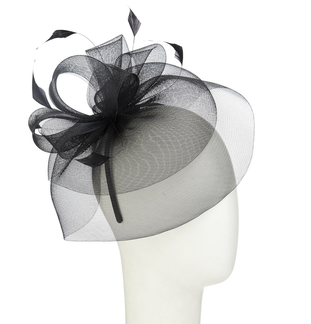 50 mm wide black nylon crin trim in use on a bridal accessory