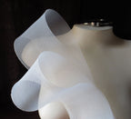White Nylon Crin Trim Bridal Webbing "Horses hair" Tougher Net - 50 mm W x 5 metres L