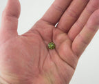 Light green crystal buttons arranged in a neat row.