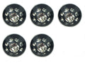 Pack of 5 No.187 small black and white fashion crystal buttons.
