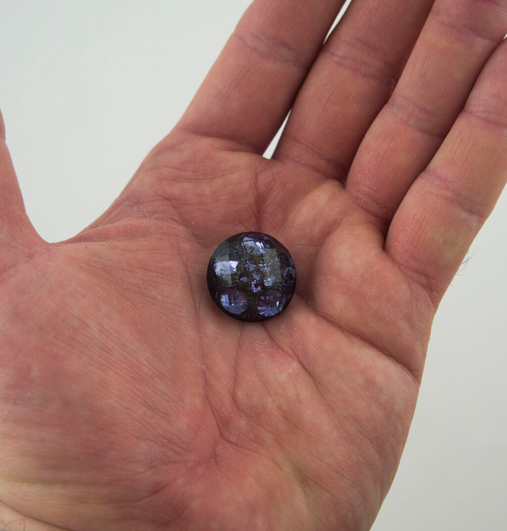 No.037 Blue Violet Luxurious Fashion Crystal Buttons 20 mm Diameter - Pack of 2
