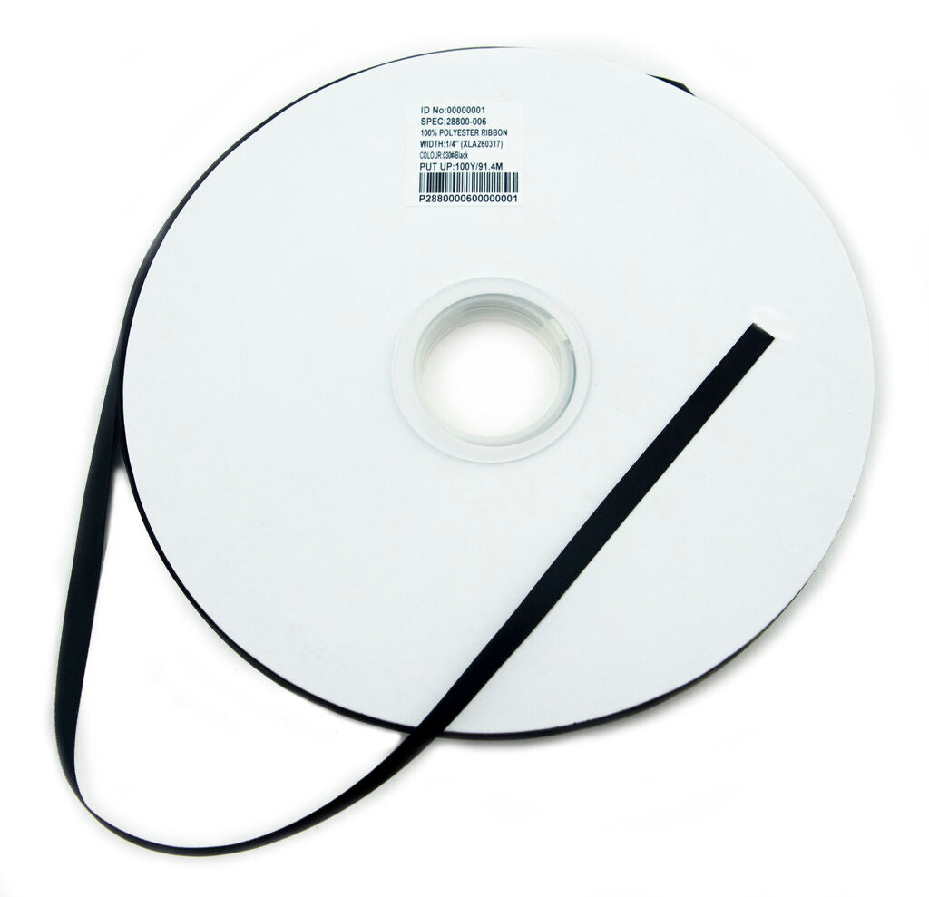 Large roll of premium black double faced satin ribbon