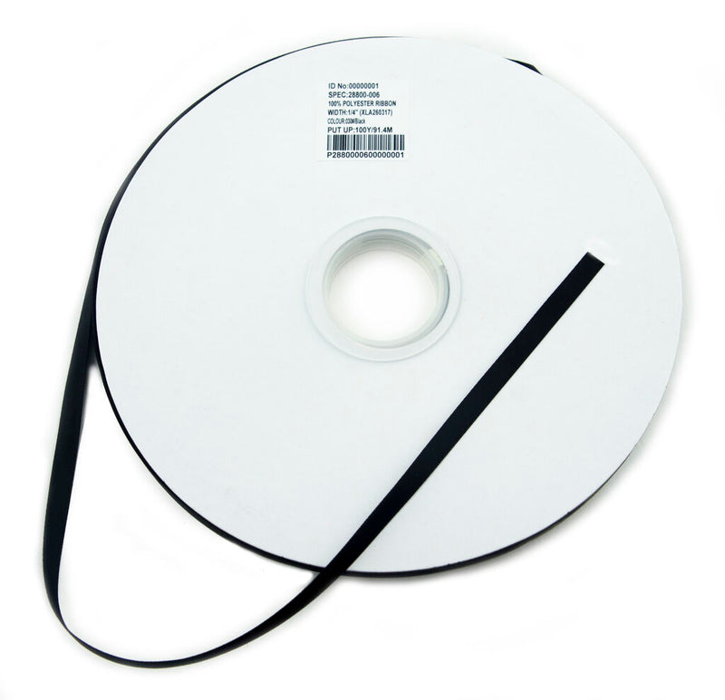 Large roll of premium black double faced satin ribbon