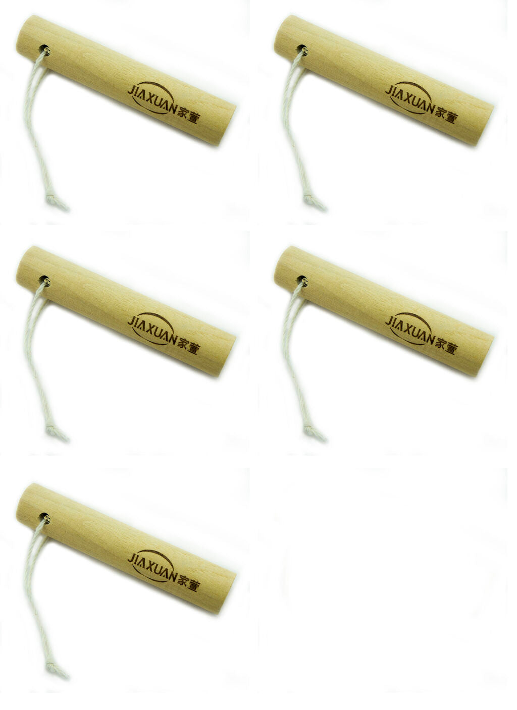 Pack of 6 natural banyan wood moth repellent sticks in clear wrap.