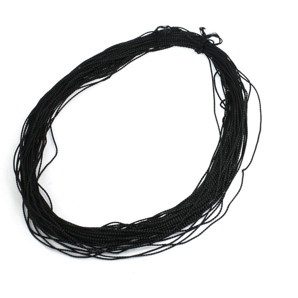 Black nylon sewing thread spool, 21m long for various sewing projects.