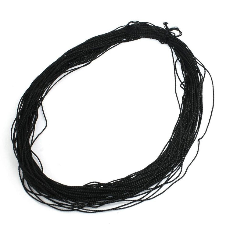 Black nylon sewing thread spool, 21m long for various sewing projects.