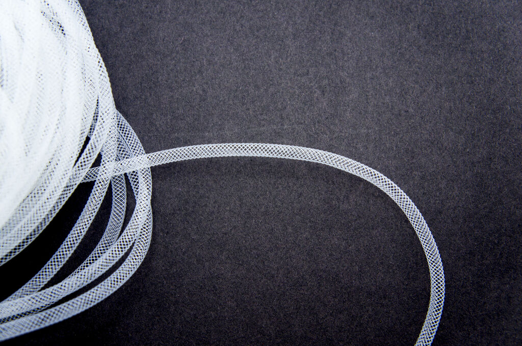 White Elastic Lightweight Millinery Tubular Crin Trim - diameter 4 mm, appx 30 meters per pack
