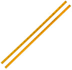 Two double side wooden rulers, each 1 metre long, displayed together.