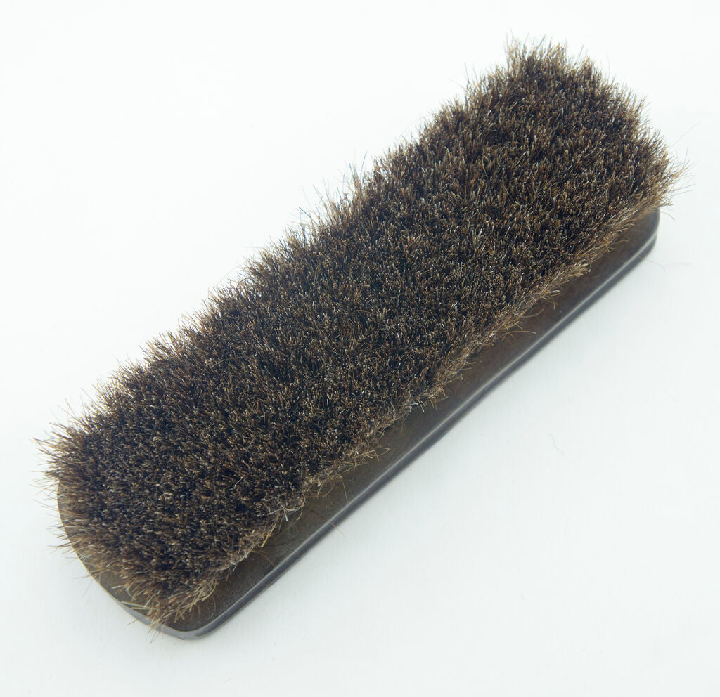 Close-up of the bristles on the horse hair brush
