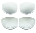 Two pairs of white foam push up bra cups for bra making.