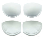 Two pairs of white foam push up bra cups for bra making.