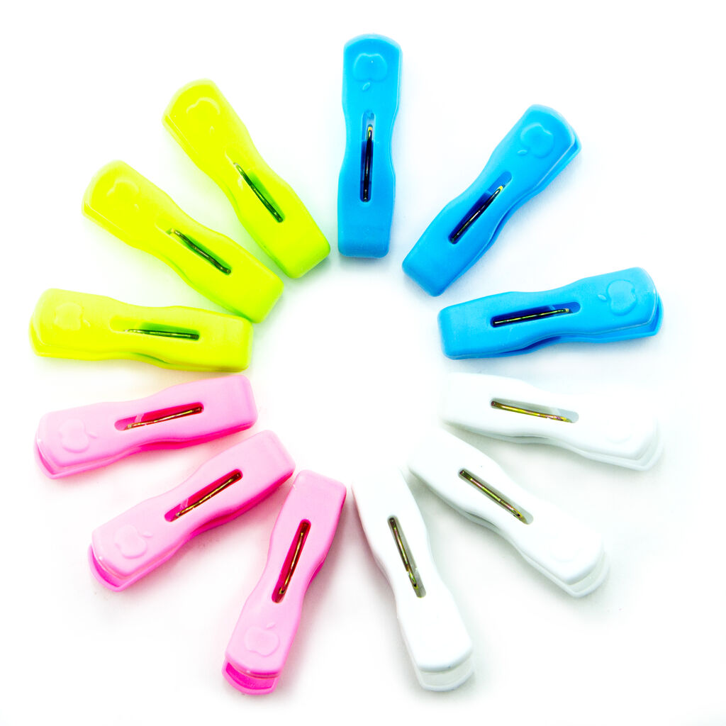 Pack of 20 tough plastic clothes pegs in assorted colours