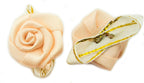 Display of 24 mm nude pink rose satin ribbon embellishments.