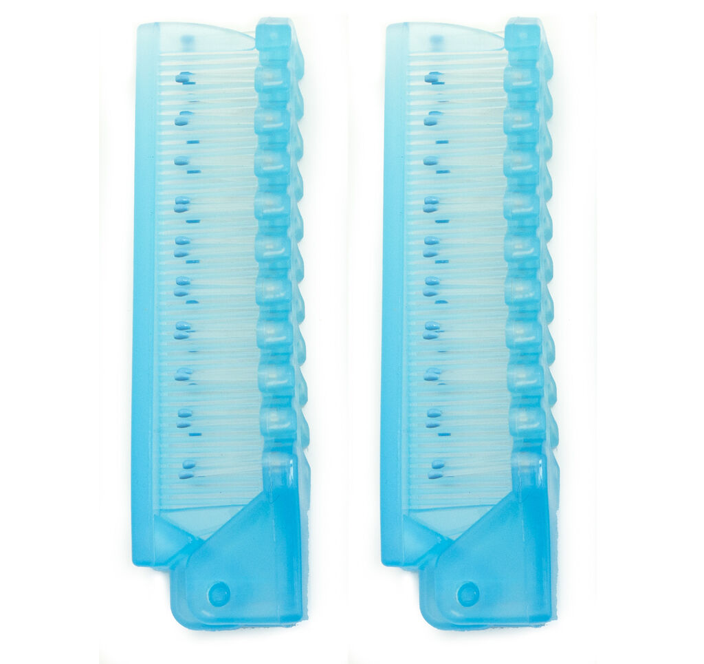 Light blue folding travel pocket brush combs set of 2