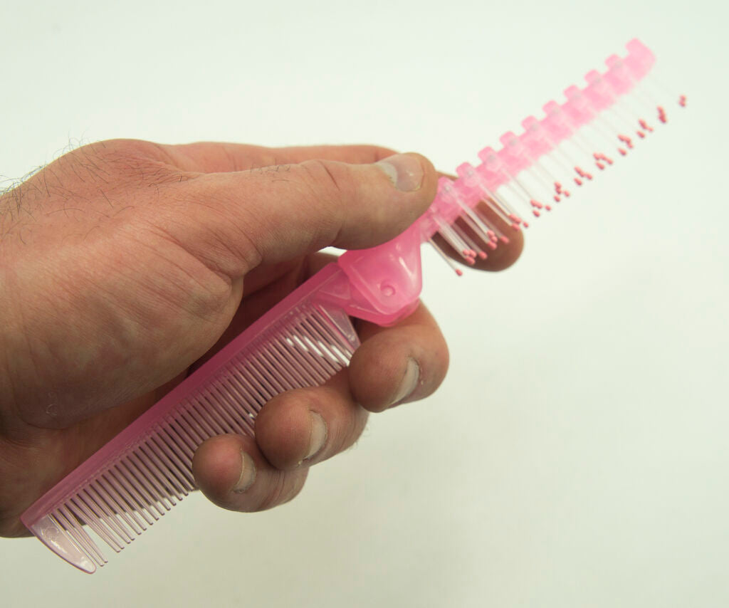 Baby Pink Small Folding Travel Pocket Brush Combs - 10 cm Long Folded Size - Set of 2