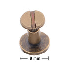 Pack of 20 sets of antique brass tone binding screws.