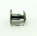 20 Sets of Gun Metal Tone Metal Binding Screws with Domed Screw Head - 10mm Diameter x 8mm Deep