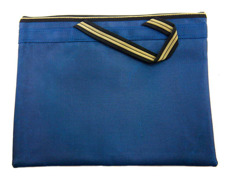Navy blue heavy duty portfolio bag with divided front pocket