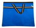 Lightweight tough material portfolio bag in blue, 37 x 30 cm size.