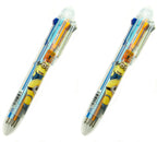 Two Despicable Me Minions retractable ballpoint pens in various colours.