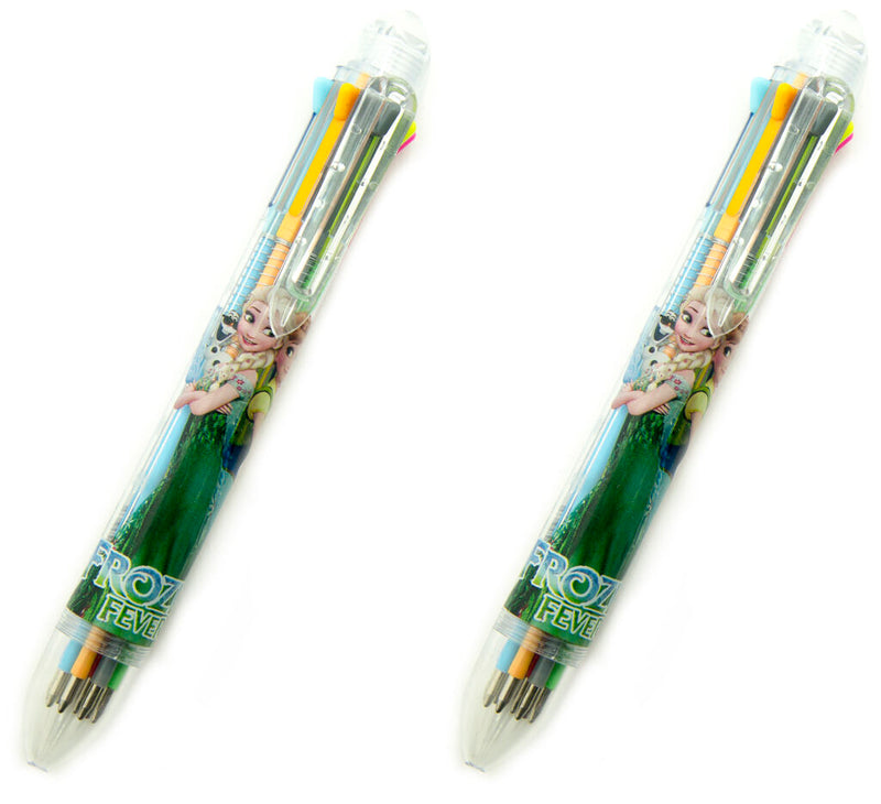 Two Frozen Fever retractable ballpoint pens in assorted colours.