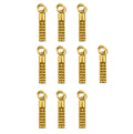 Pack of 5 gold tone tube metal zip pulls with eyelet