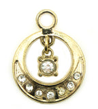 Pack of 3 gold tone and white crystal zip pulls displayed together.