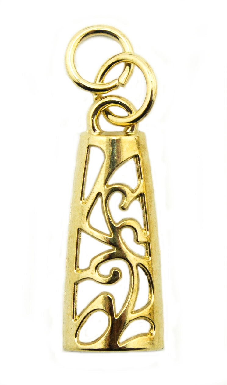 Set of 6 gold tone zip pulls in curling design.