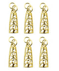 Elegant gold tone metal hollow cut art pendant zip pull.