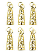 Elegant gold tone metal hollow cut art pendant zip pull.