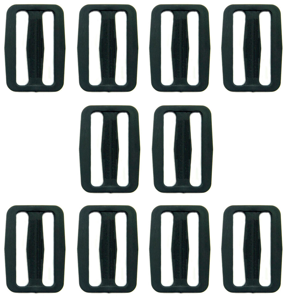 Black plastic slide rectangle buckle, 53mm wide.