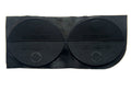 Two pairs of black rubber shoe and boot repair heel soles.