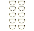Set of 12 silver tone metal D rings for crafting