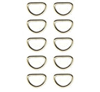 Set of 12 silver tone metal D rings for crafting