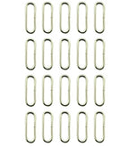Pack of 20 silver tone metal oval loop rings for crafts
