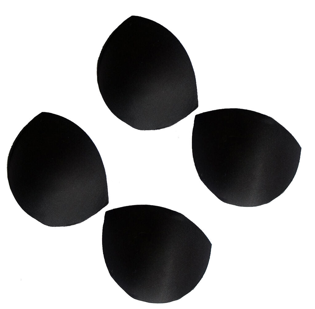 Two pairs of XL black bra cups suitable for C-D sizes.