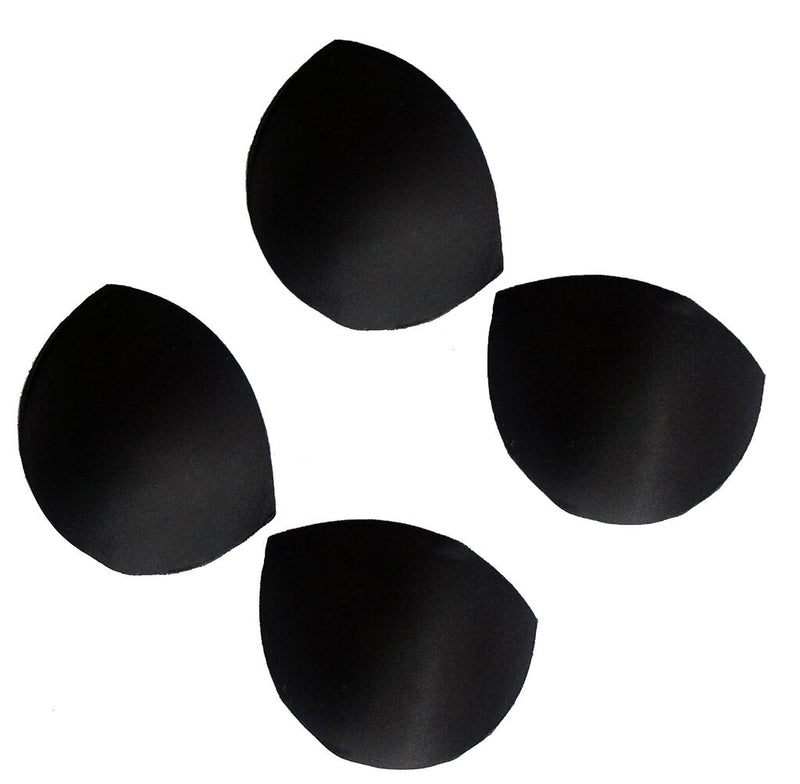 Two pairs of XL black bra cups suitable for C-D sizes.