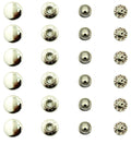 Image of silver tone flat top press stud buttons in a pack.