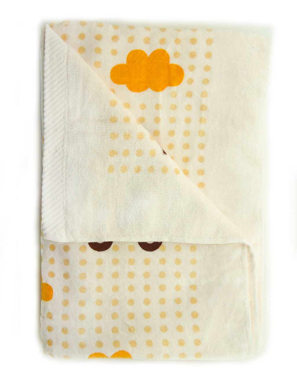Vibrant peach towel displayed on a bathroom hook