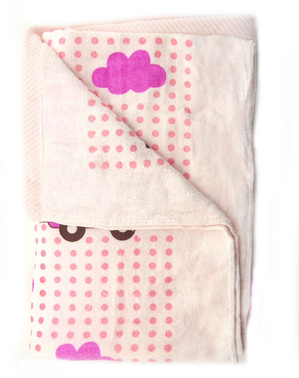 Close-up of colourful characters on the kids' towel